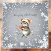 Cute Winter Mouse with Berries ウィンドウサイン (シート2)