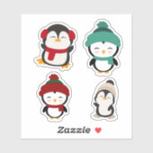 Cute Winter Penguin Kawaii Sticker Set シール (シート)