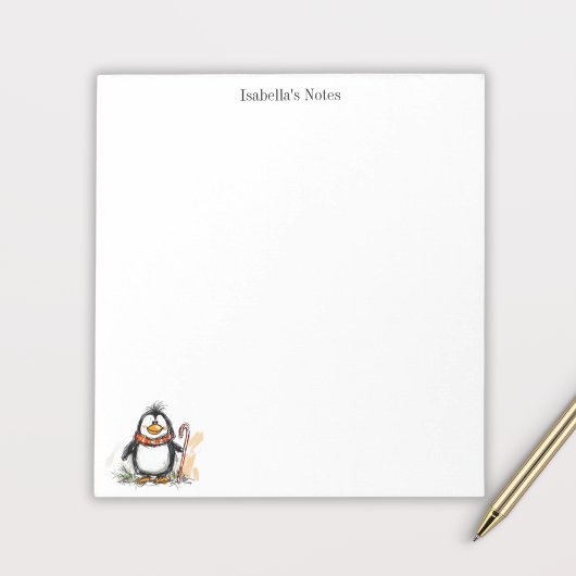 Cute Winter Penguin Sketch Illustration ノートパッド