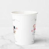 Cute Winter Penguin Snowman Baby Shower Welcome  紙コップ (左)