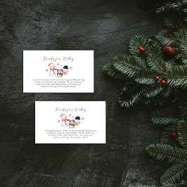 Cute Winter Penguin Snowman Books For Baby Shower  エンクロージャーカード