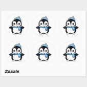Cute Winter Penguin Sticker | Penguin with Hat  ラウンドシール (シート)