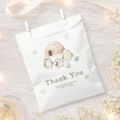Cute Winter Penguins Baby Shower フェイバーバッグ (クリップ留めされた状態)