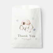 Cute Winter Penguins Baby Shower フェイバーバッグ (正面)
