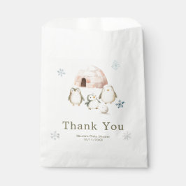 Cute Winter Penguins Baby Shower フェイバーバッグ