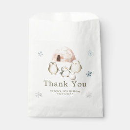 Cute Winter Penguins Birthday Party フェイバーバッグ