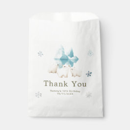 Cute Winter Polar Bears Birthday Party フェイバーバッグ