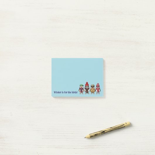 Cute Winter Post It Notes | Winter Birds  ポストイット (デスク上)