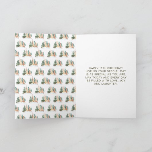 Cute Winter Rabbits Birthday Party カード (内部)