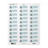 Cute Winter Raccoon Snowflake Return Address Label ラベル (フルシート)