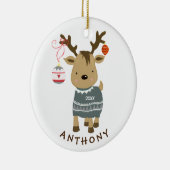 Cute Winter Reindeer Christmas Ornament セラミックオーナメント (右)