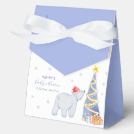 Cute Winter Santa Polar Bear Baby Shower  フェイバーボックス