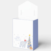Cute Winter Santa Polar Bear Baby Shower  フェイバーボックス (見開き)