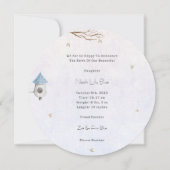 Cute Winter Scene With Little Bird In The Snow 招待状 (裏面)