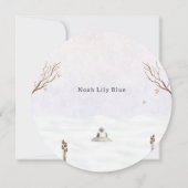 Cute Winter Scene With Little Bird In The Snow 招待状 (正面)