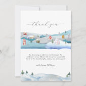 Cute Winter Snow It Takes A Village Baby Shower サンキューカード (正面)