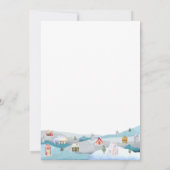 Cute Winter Snow It Takes A Village Baby Shower サンキューカード (裏面)