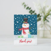 Cute Winter Snowman Christmas Thank You シーズンカード (スタンド正面)