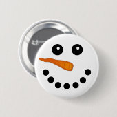 Cute Winter Snowman Face Holiday Pinback Buttons 缶バッジ (正面&裏面)