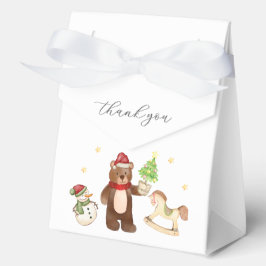 Cute Winter Teddy Bear Snowman Baby Shower フェイバーボックス