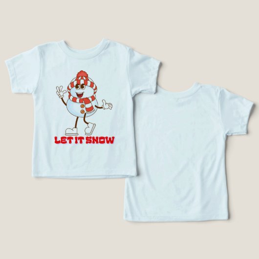 Cute winter-themed design with playful snow (デザイン正面&裏面)