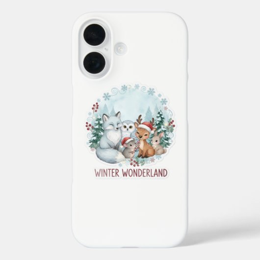 Cute Winter Wonderland Creatures iPhone/iPad Case Case-Mate iPhoneケース (裏面)