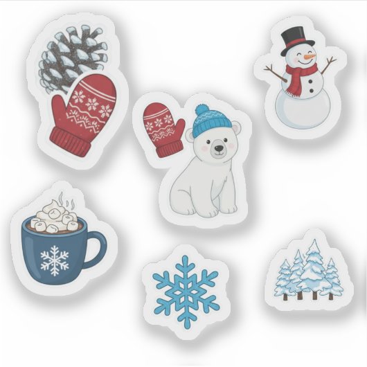 Cute Winter Wonderland Sticker Pack シール (正面)