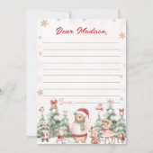 Cute Winter Woodland Birthday Time Capsule Card サンキューカード (正面)