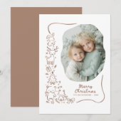 Cute Winter Woodland Christmas Greeting Photo シーズンカード (正面/裏面)