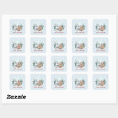 Cute Winter Woodland Creatures Zazzle Gift  スクエアシール (シート)