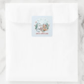 Cute Winter Woodland Creatures Zazzle Gift  スクエアシール (バッグ)