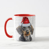 Cute Wirehair Dachshund Lover Christmas Holiday マグカップ (左)