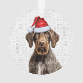 Cute Wirehair Pointer Dog Holiday Christmas Photo オーナメント (裏面)