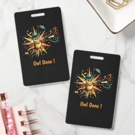 Cute Wise Owl Graduate Class of 2026 Retro Pop Art バッジ