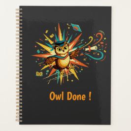 Cute Wise Owl Graduate Class of 2026 Retro Pop Art プランナー手帳