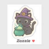 Cute Witch Cat Brewing Potion – Kawaii Halloween シール (シート)