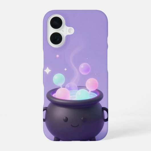 Cute Witch Cauldron Pastel Halloween Case iPhone 16ケース (裏面)
