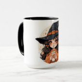 Cute Witch Coffee Mug | Cozy Autumn Aesthetic Hall マグカップ (正面左)