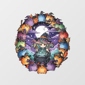 Cute Witch Creating Magical Moments With Toads ウィンドウサイン (シート)