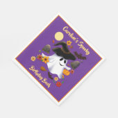 Cute witch ghost trick or treat cemetery スタンダードランチョンナプキン (角)