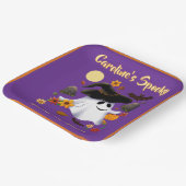 Cute witch ghost trick or treat cemetery ペーパープレート (傾斜あり)