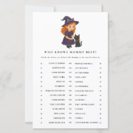 Cute Witch Halloween Baby Shower Activity Game