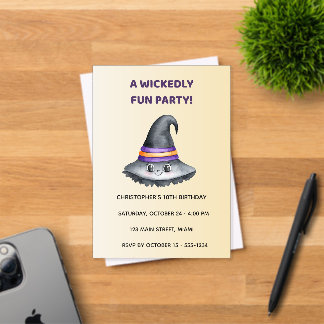 Cute Witch Hat Halloween Acrylic Invitation アクリル招待状