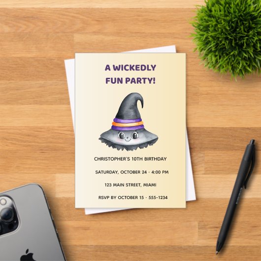 Cute Witch Hat Halloween Acrylic Invitation アクリル招待状 (インサイチュ (招待状))