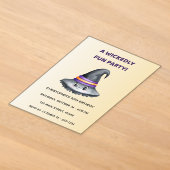 Cute Witch Hat Halloween Acrylic Invitation アクリル招待状 (レイダウン)