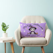 Cute Witch Kitten – Pastel Halloween Lumbar Pillow ランバークッション (椅子)