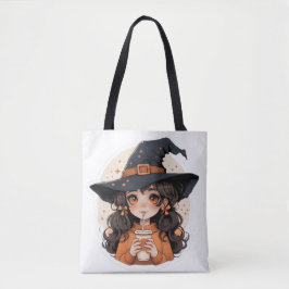 Cute Witch Tote Bag | Cozy Autumn Aesthetic Hall トートバッグ