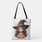 Cute Witch Tote Bag | Cozy Autumn Aesthetic Hall トートバッグ (裏面)
