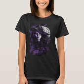 Cute Witch Wiccan Wicca Pagan Girl under Full Moon Tシャツ (正面)