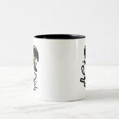 Cute Witchy Ghost on Broom Halloween Mug | Two-Sid ツートーンマグカップ (中央)